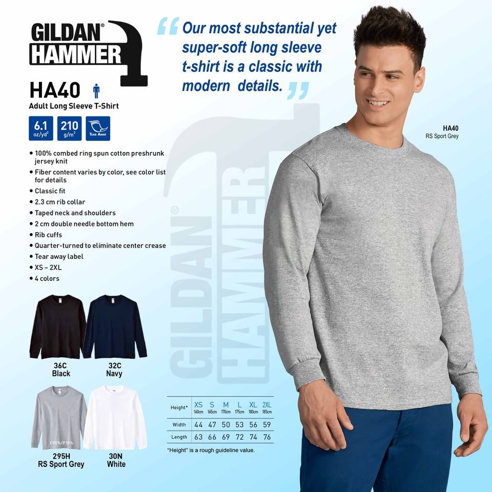 HA40 Gildan Hammer Adult Long Sleeve T-Shirt - Main Image