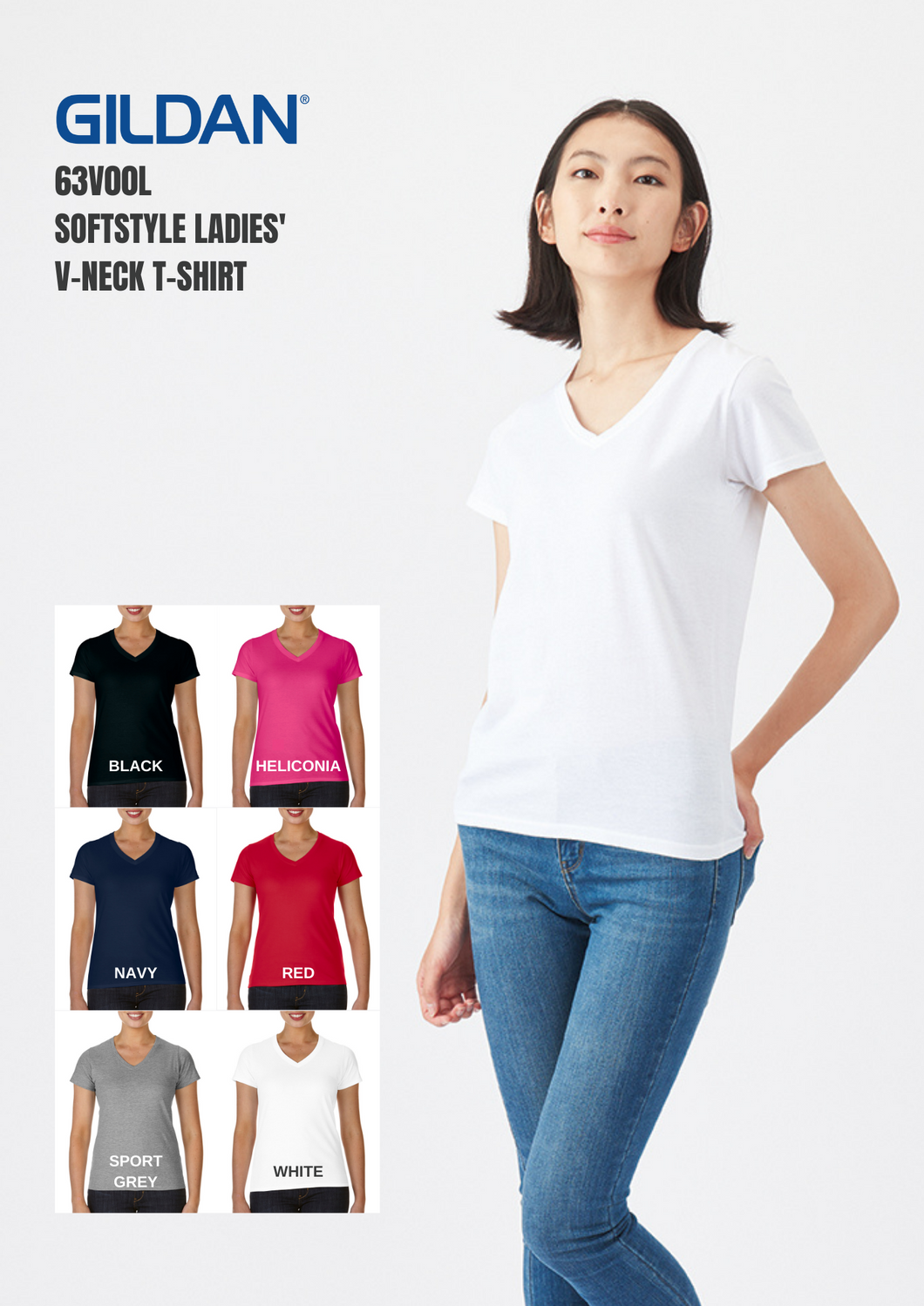 Gildan G64Vl Ladies' Softstyle Fitted V-Neck T-Shirt, 42% OFF