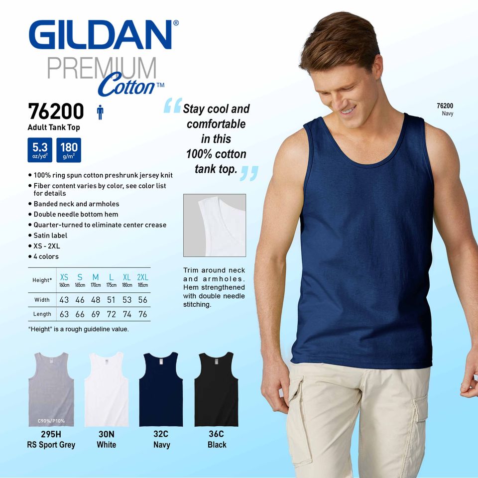 Gildan 76200 Premium Cotton Adult Tank Top