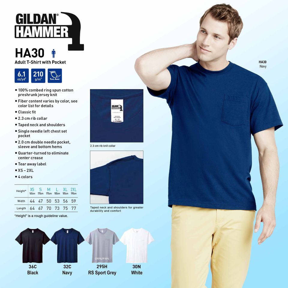 HA30 Gildan Hammer  Adult T-Shirt with Pocket